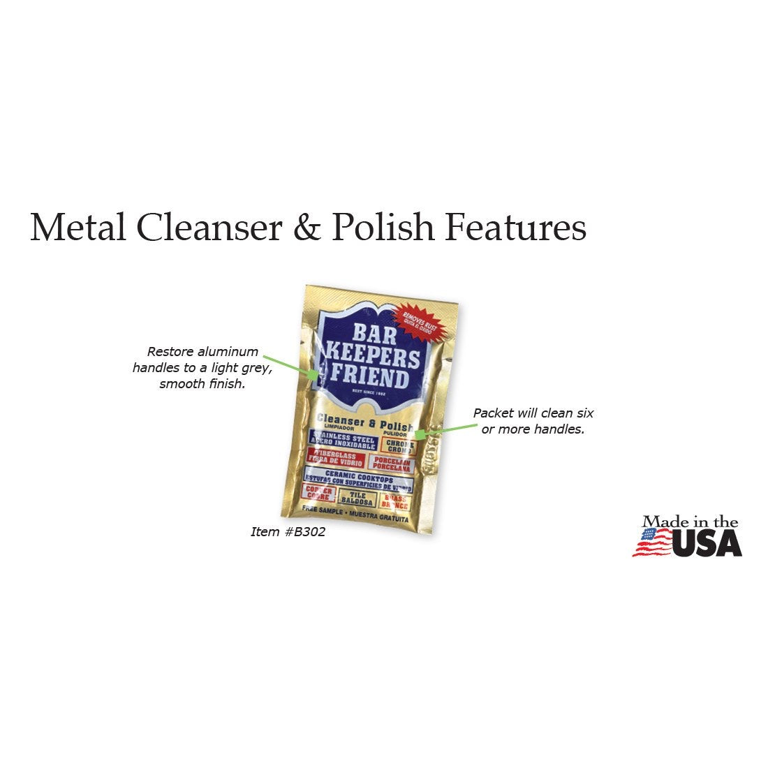 Easy Well USA Multi-Purpose Cleaning scrubbers with Free pan scrapers (2 Packs) and Metal Cleaner & Polish (1 oz. / 2 Packs) : Crystal Scrubber, 3P